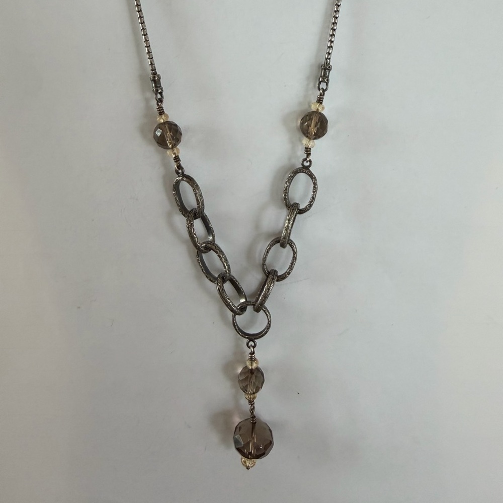 SILPADA Necklace Retired N1454 925 Smoky Quartz Citrine Sterling Silver